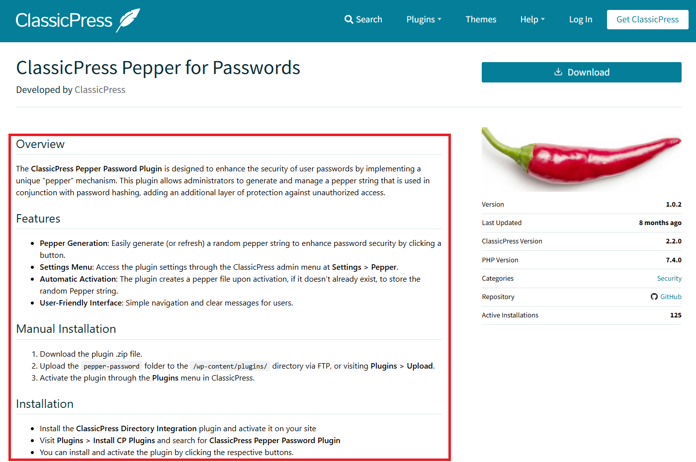 CP Plugin Directory Pepper