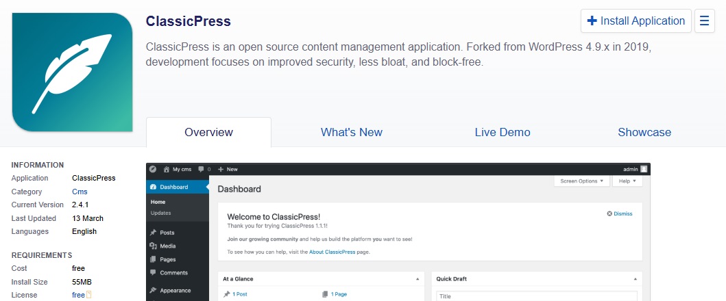 Installatron - ClassicPress