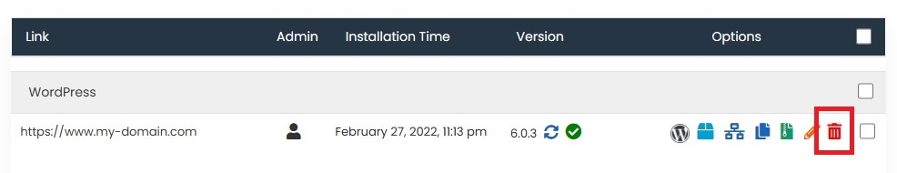 Softaculous - Disconnect existing install