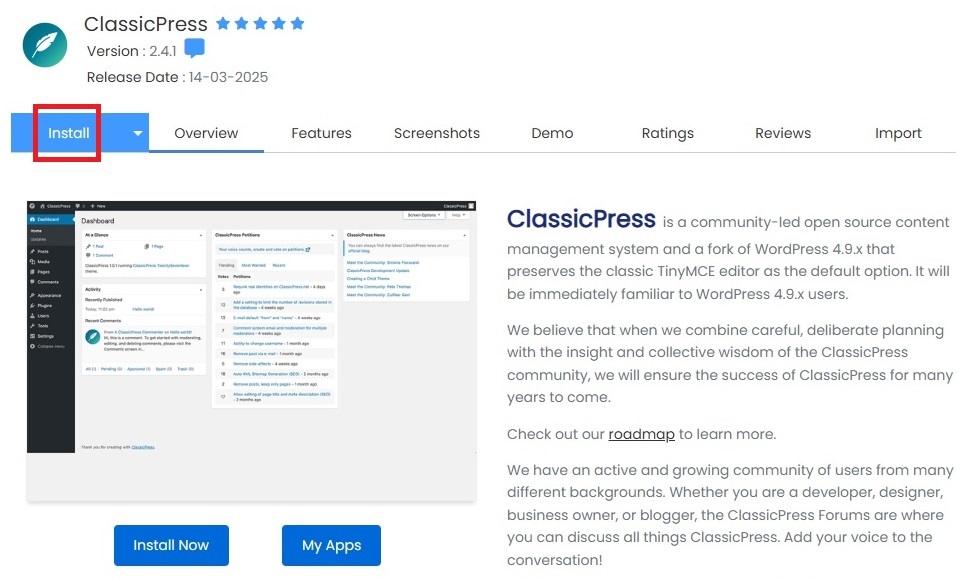 Softaculous - Install