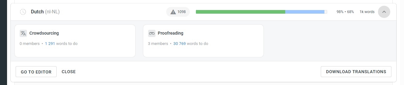Crowdin - Language details