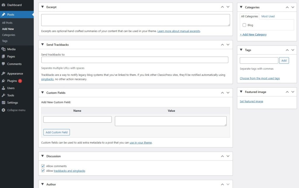 Writing Posts | ClassicPress Documentation