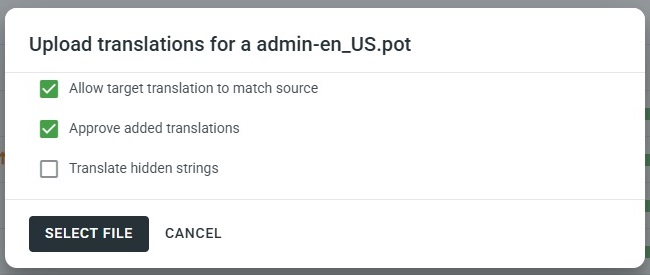Crowdin - select translation file