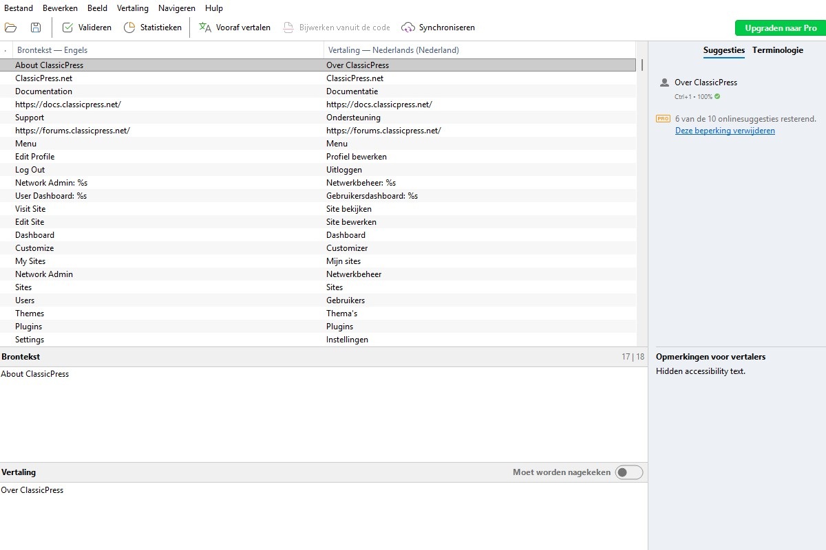 Crowdin translate in Poedit