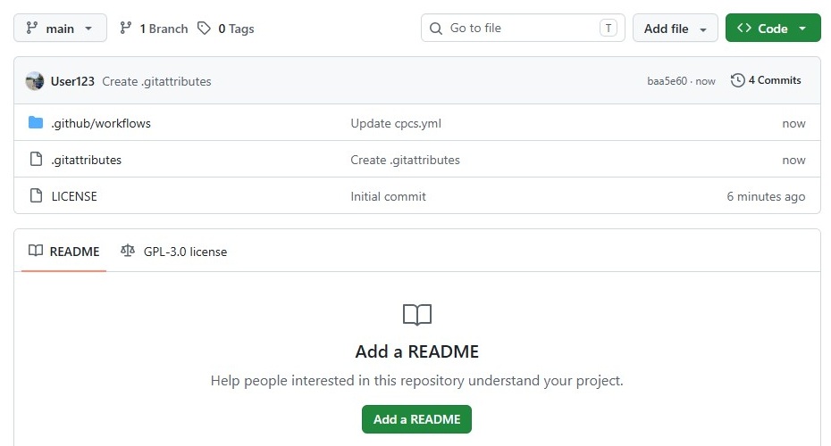 GitHub - repository with workflow files