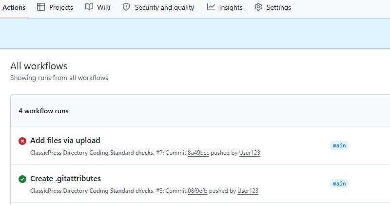 GitHub - workflow runs