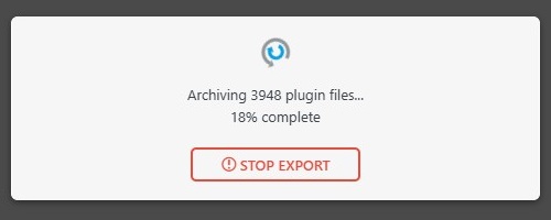 Backup - All in One Migration and Backup backup process