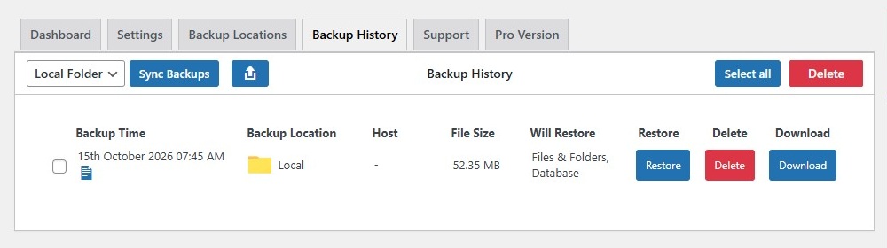 Backup - Backuply backups