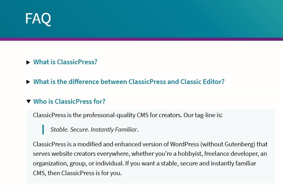 Custom Post Types - FAQ theme template
