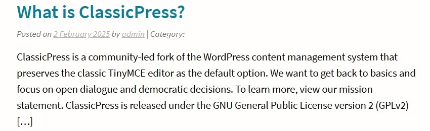 Custom Post Types - default archive page