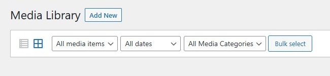 Media screen grid view filters