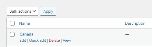 Tags Screen filters