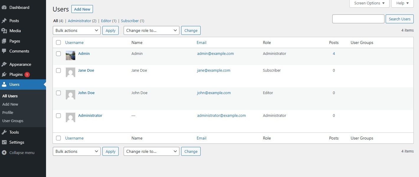 Users Screen